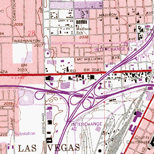Topographic Map of Bonanza Station Post Office, NV
