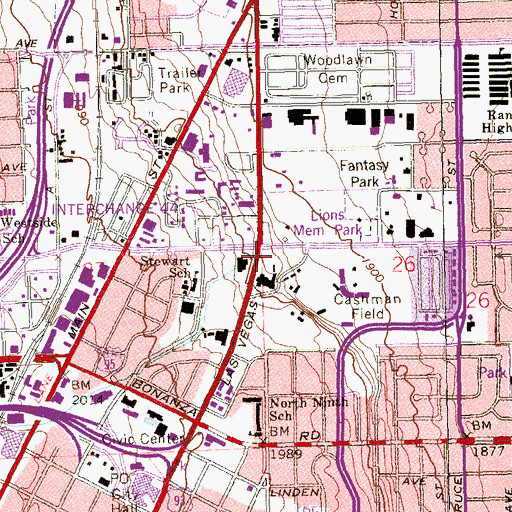 Topographic Map of Bringhurst Post Office (historical), NV