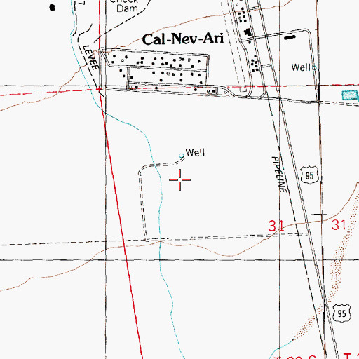 Topographic Map of Cal Nev Ari Rural Branch Post Office, NV