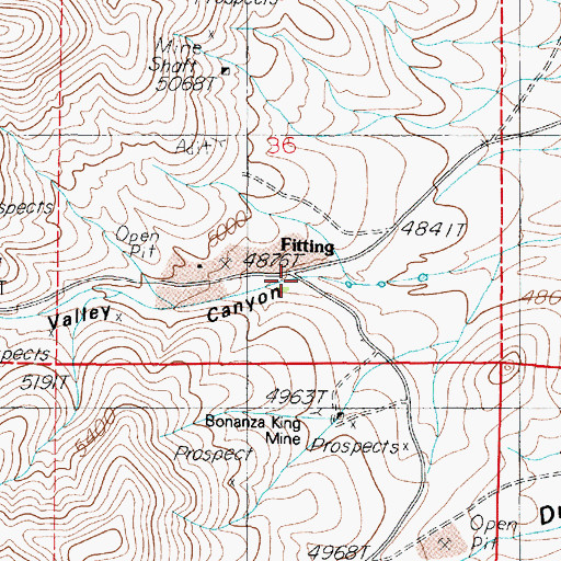 Topographic Map of Fitting Post Office (historical), NV
