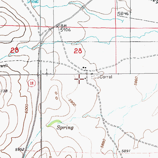 Topographic Map of Packer Ranch, NV