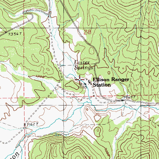 Topographic Map of Ellison Forest Service Facility, NV