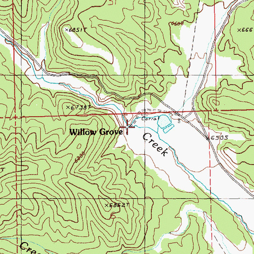 Topographic Map of Willow Grove, NV