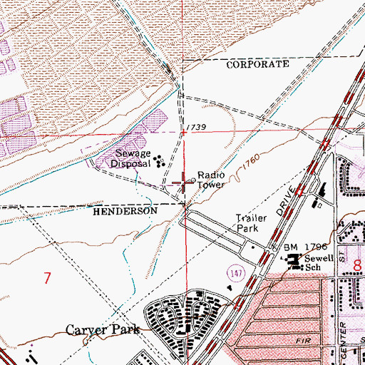 Topographic Map of KDOL-AM (Henderson), NV