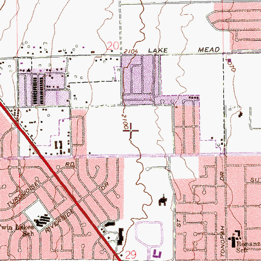 Topographic Map of KORK-AM (Las Vegas), NV