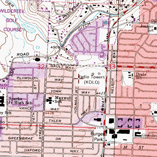 Topographic Map of KQLO-AM (Reno), NV
