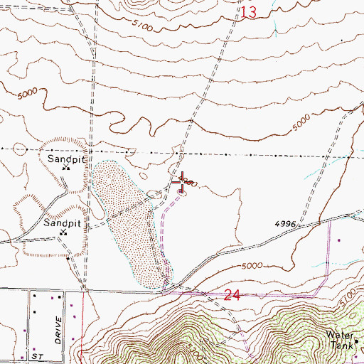 Topographic Map of KROW-AM (Reno), NV