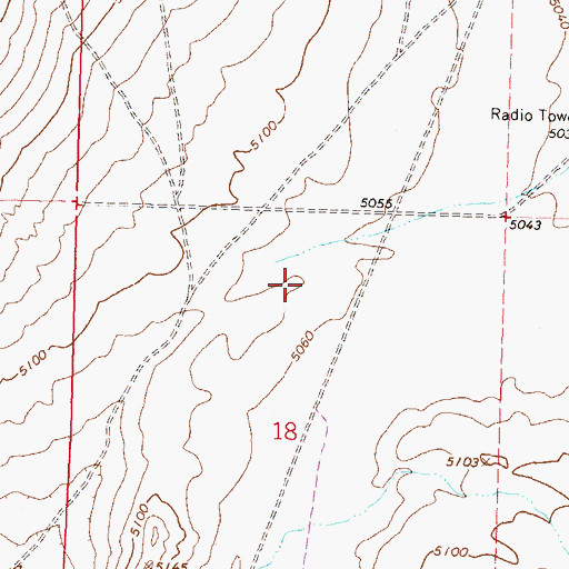 Topographic Map of KKNC-AM (Sun Valley), NV