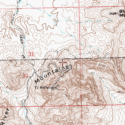 Topographic Map of KRRI-FM (Boulder City) (historical), NV