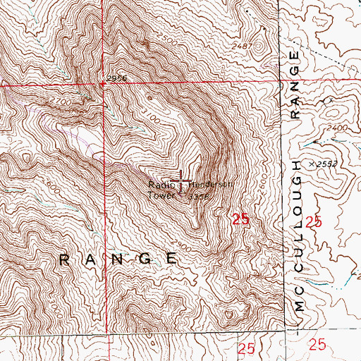 Topographic Map of KMZQ-FM (Henderson), NV