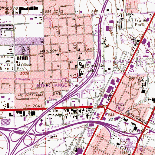 Topographic Map of KCEP-FM (Las Vegas), NV