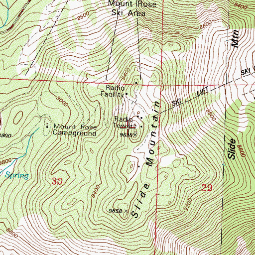 Topographic Map of KIIQ-FM (Reno), NV