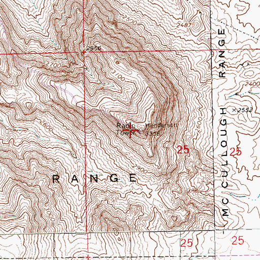 Topographic Map of KVVU-TV (Henderson), NV