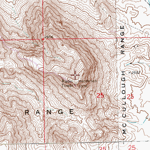 Topographic Map of KVBC-TV (Las Vegas), NV