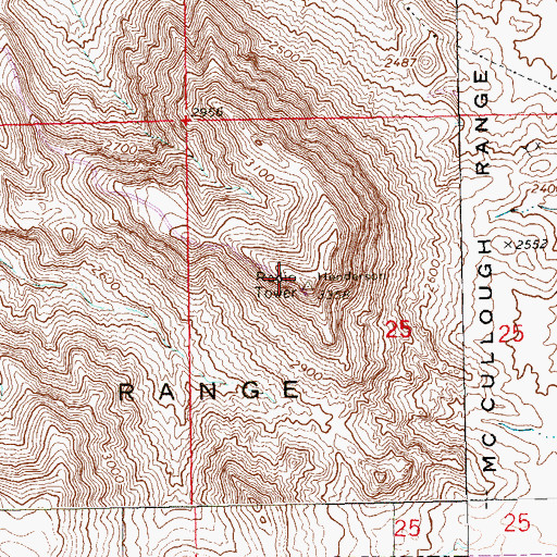 Topographic Map of KLVX-TV (Las Vegas), NV