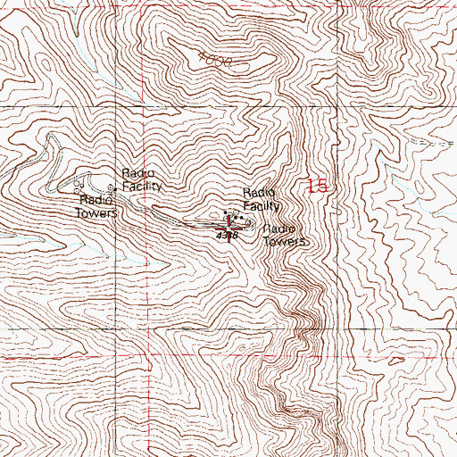 Topographic Map of KTNV-TV (Las Vegas), NV