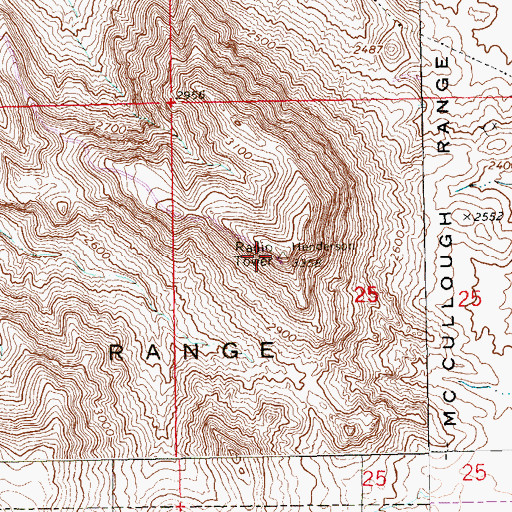 Topographic Map of KRLR-TV (Las Vegas), NV