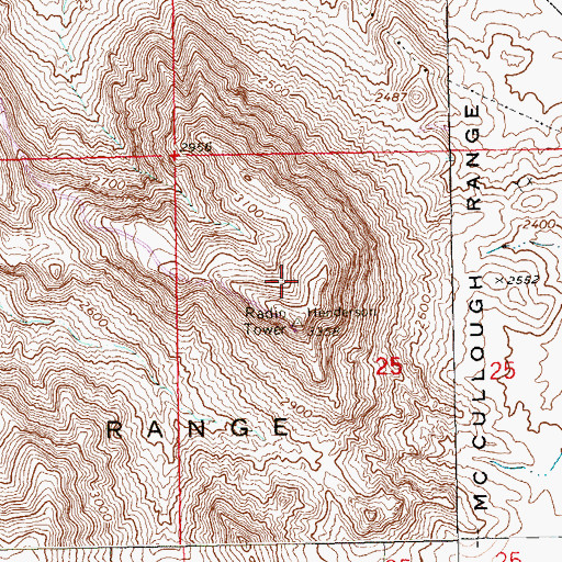 Topographic Map of KBLR-TV (Paradise), NV