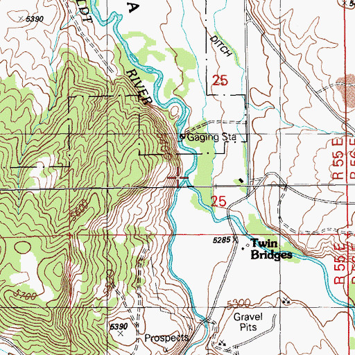 Topographic Map of Huntington Creek, NV