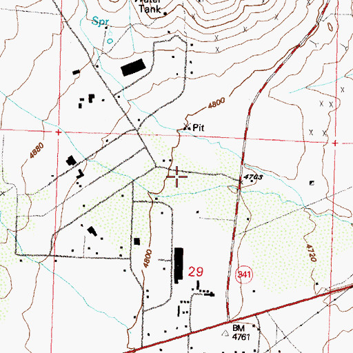 Topographic Map of KDXA-AM (Virginia City), NV