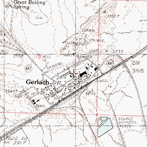 Topographic Map of KGLH-FM (Gerlach), NV