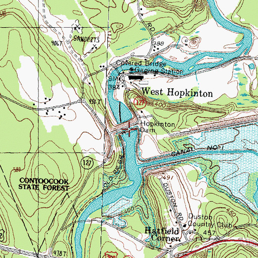 Topographic Map of Hopkinton Lake, NH