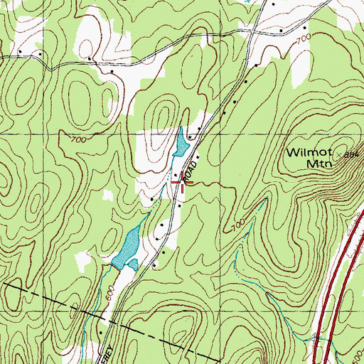 Topographic Map of Hewes Brook, NH