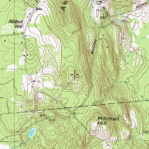 Topographic Map of Abbot Hill, NH