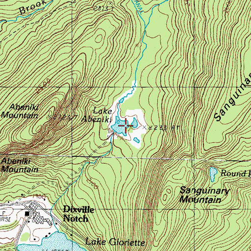 Topographic Map of Lake Abeniki, NH
