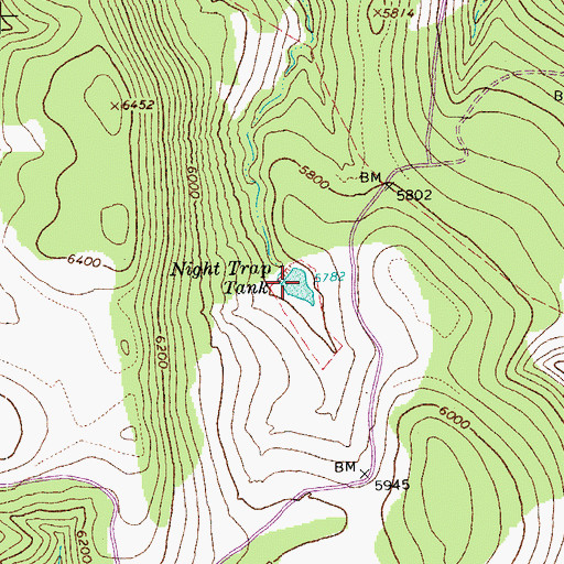 Topographic Map of Night Trap Tank, AZ