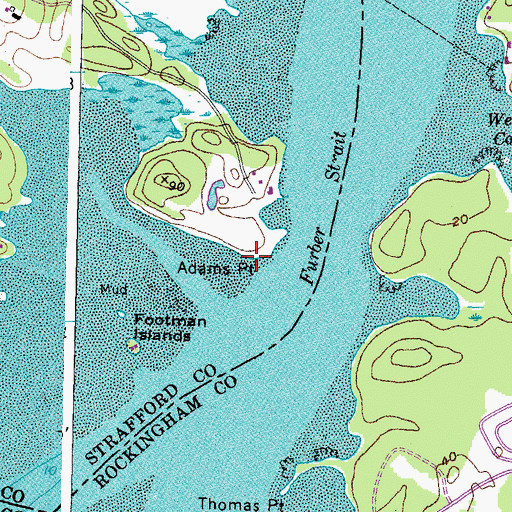 Topographic Map of Adams Point, NH