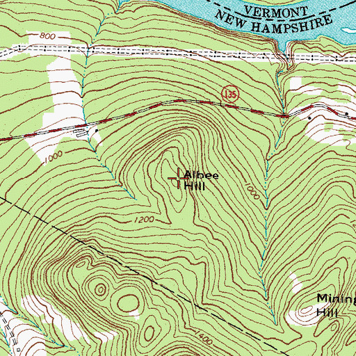 Topographic Map of Albee Hill, NH