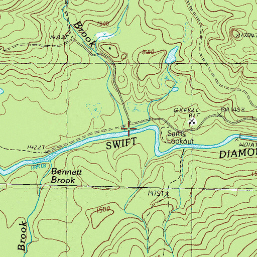 Topographic Map of Alder Brook, NH