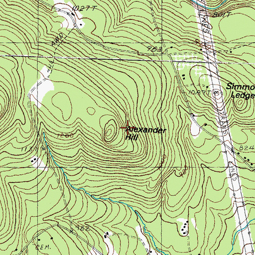 Topographic Map of Alexander Hill, NH