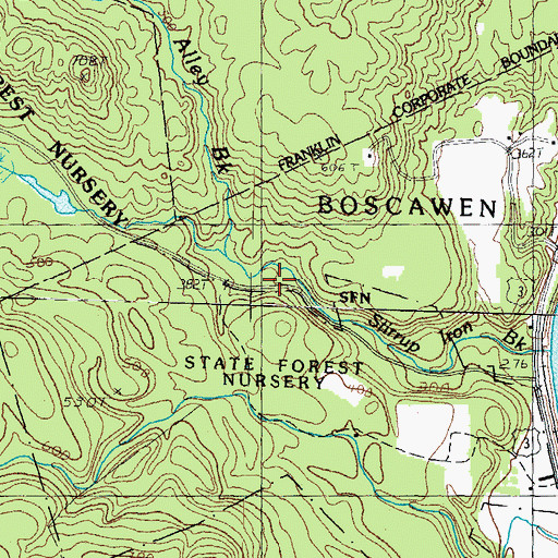 Topographic Map of Allen Brook, NH