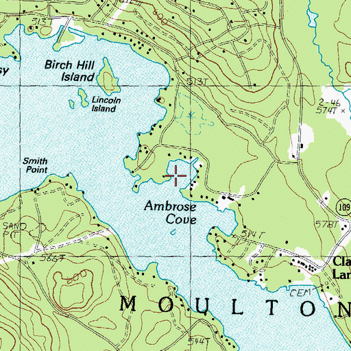 Topographic Map of Ambrose Cove, NH