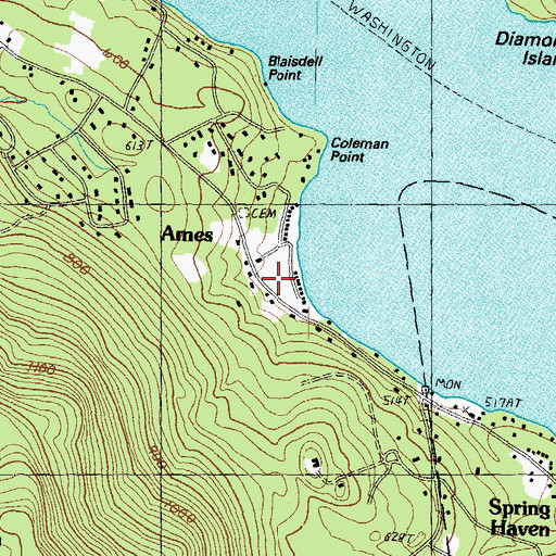 Topographic Map of Ames, NH