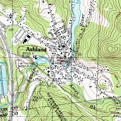 Topographic Map of Ames Brook, NH