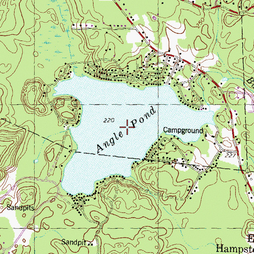 Topographic Map of Angle Pond, NH