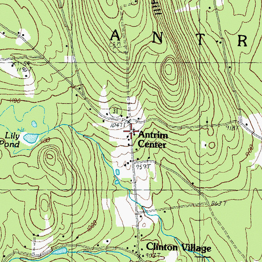 Topographic Map of Antrim Center, NH