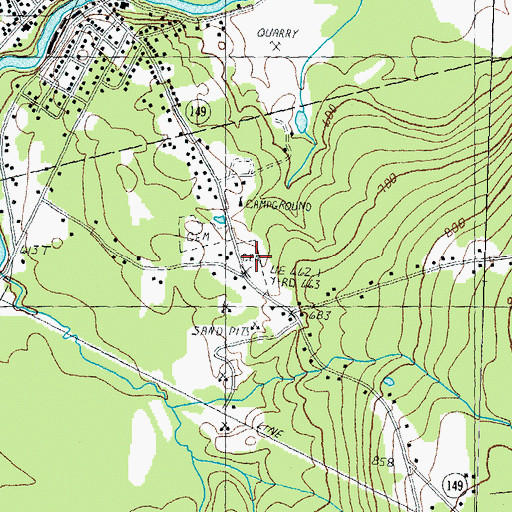 Topographic Map of Appleton Cemetery, NH