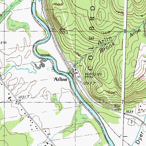 Topographic Map of Arlin Brook, NH