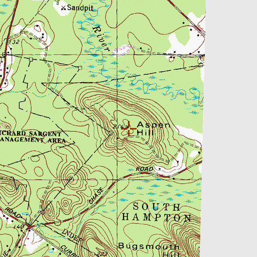 Topographic Map of Aspen Hill, NH