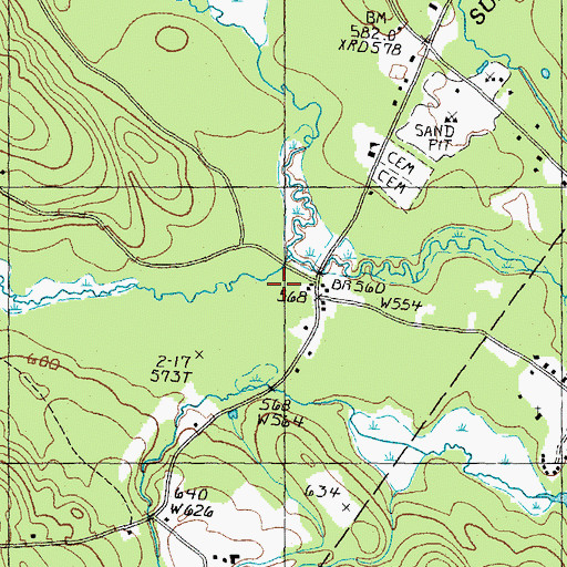 Topographic Map of Ayers Branch, NH