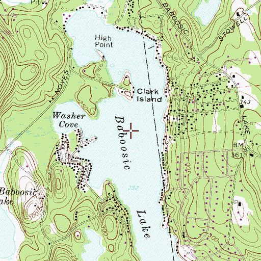 Topographic Map of Baboosic Lake, NH
