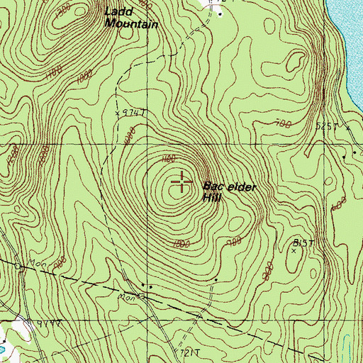 Topographic Map of Bachelder Hill, NH
