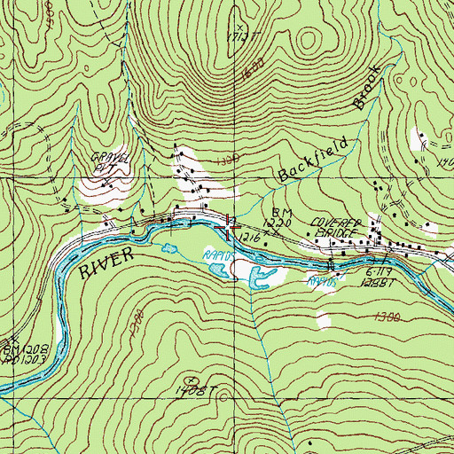 Topographic Map of Backfield Brook, NH