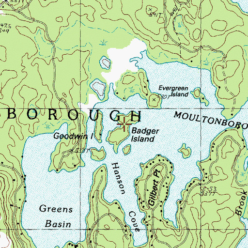 Topographic Map of Badger Island, NH