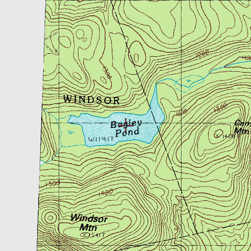 Topographic Map of Bagley Pond, NH