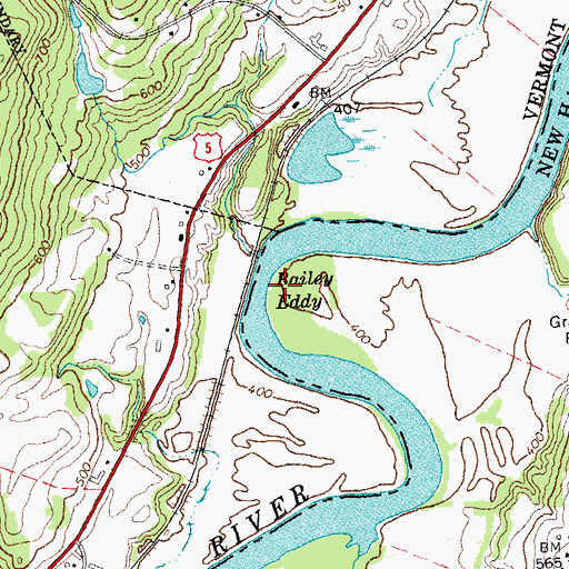 Topographic Map of Bailey Eddy, NH